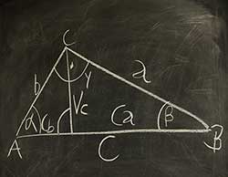 Relações trigonométricas num triângulo retângulo