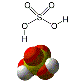 Figura 1. Molécula de ácido sulfúrico